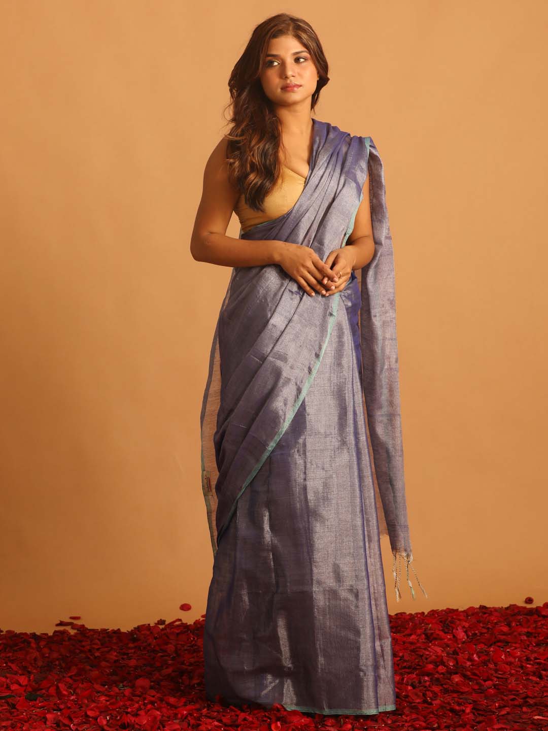 Indethnic Blue Solid Party Wear - View 2