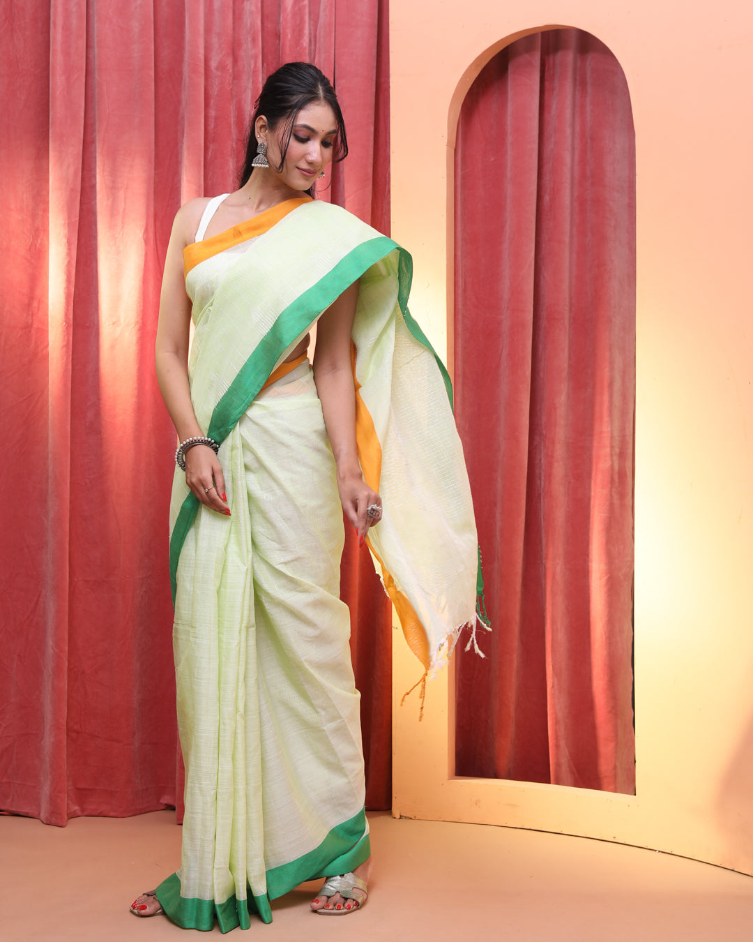 VERDANT STRIPES (JAMDANI  SAREE)