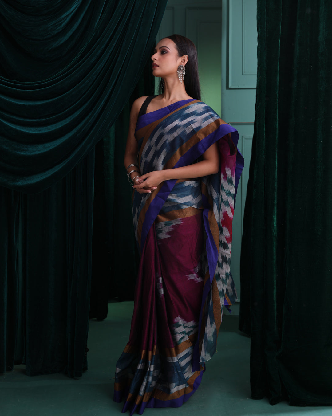 MAJESTIC VIOLET (IKAT  SAREE)