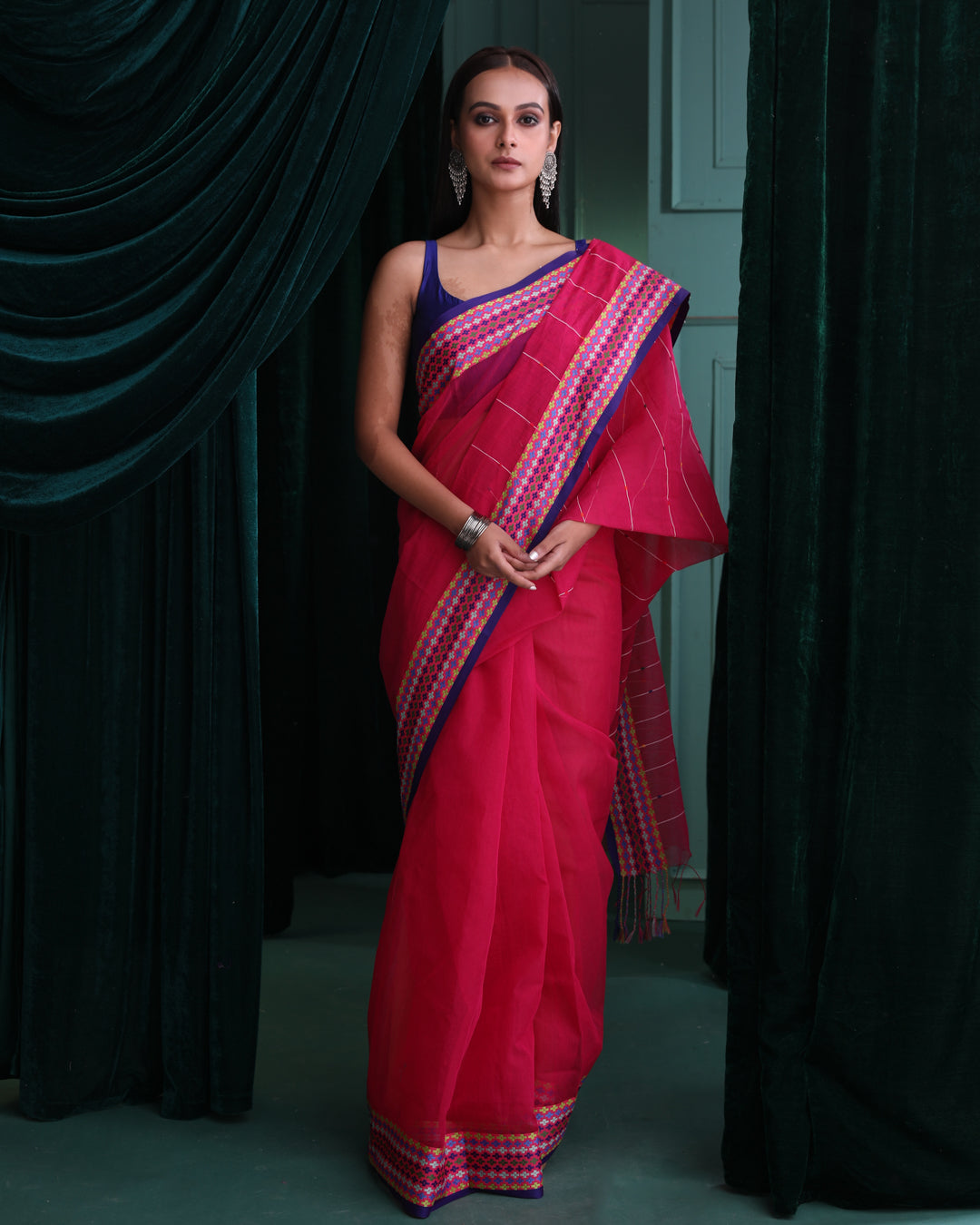 BLUSHING ELEGANCE (CHANDERI  SAREE)