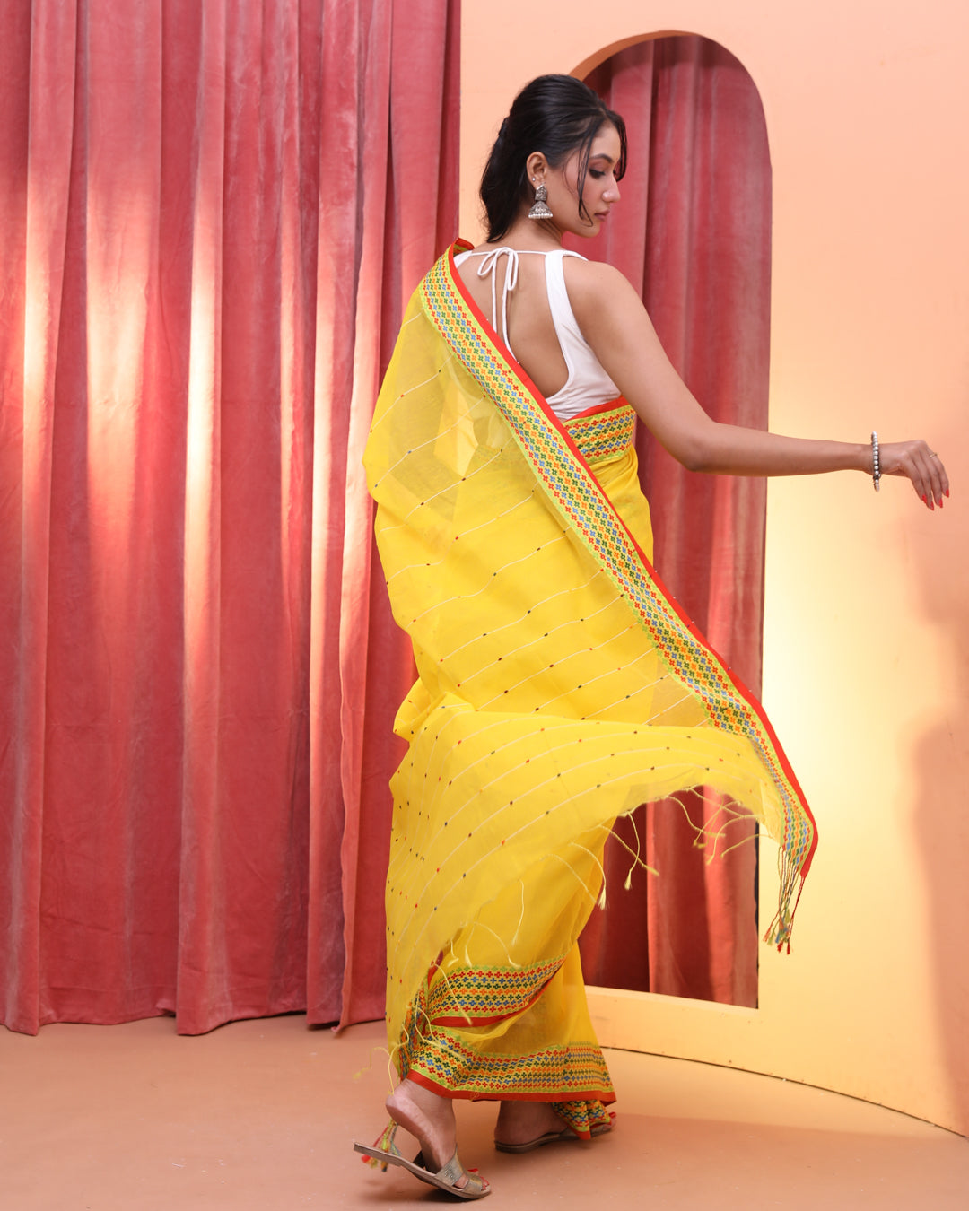 SUNNY STRIPES (CHANDERI  SAREE)