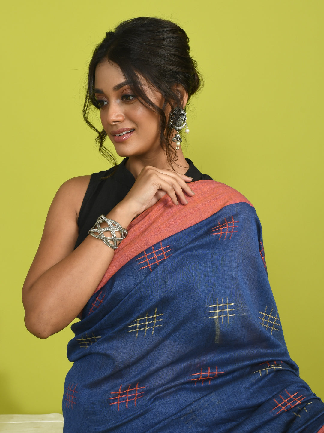 AZURE GRACE (IKAT 100% PURE COTTON SAREE)