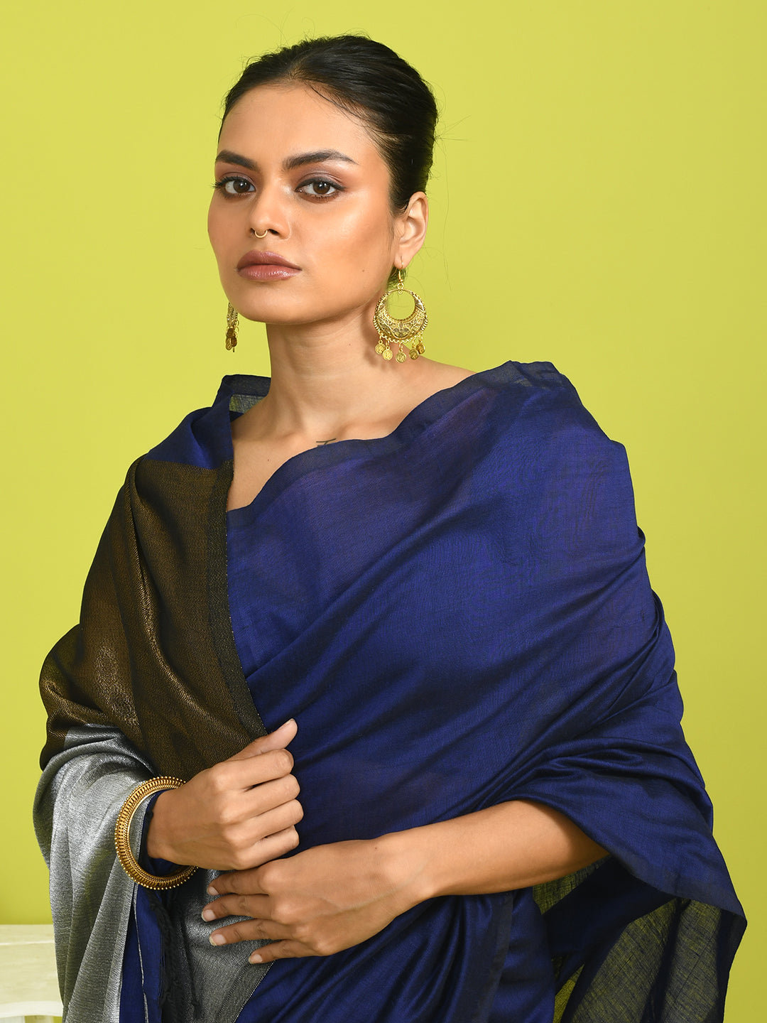 AZURE PROFESSIONAL (BENGAL HANDLOOM COTTON BLEND SAREE)