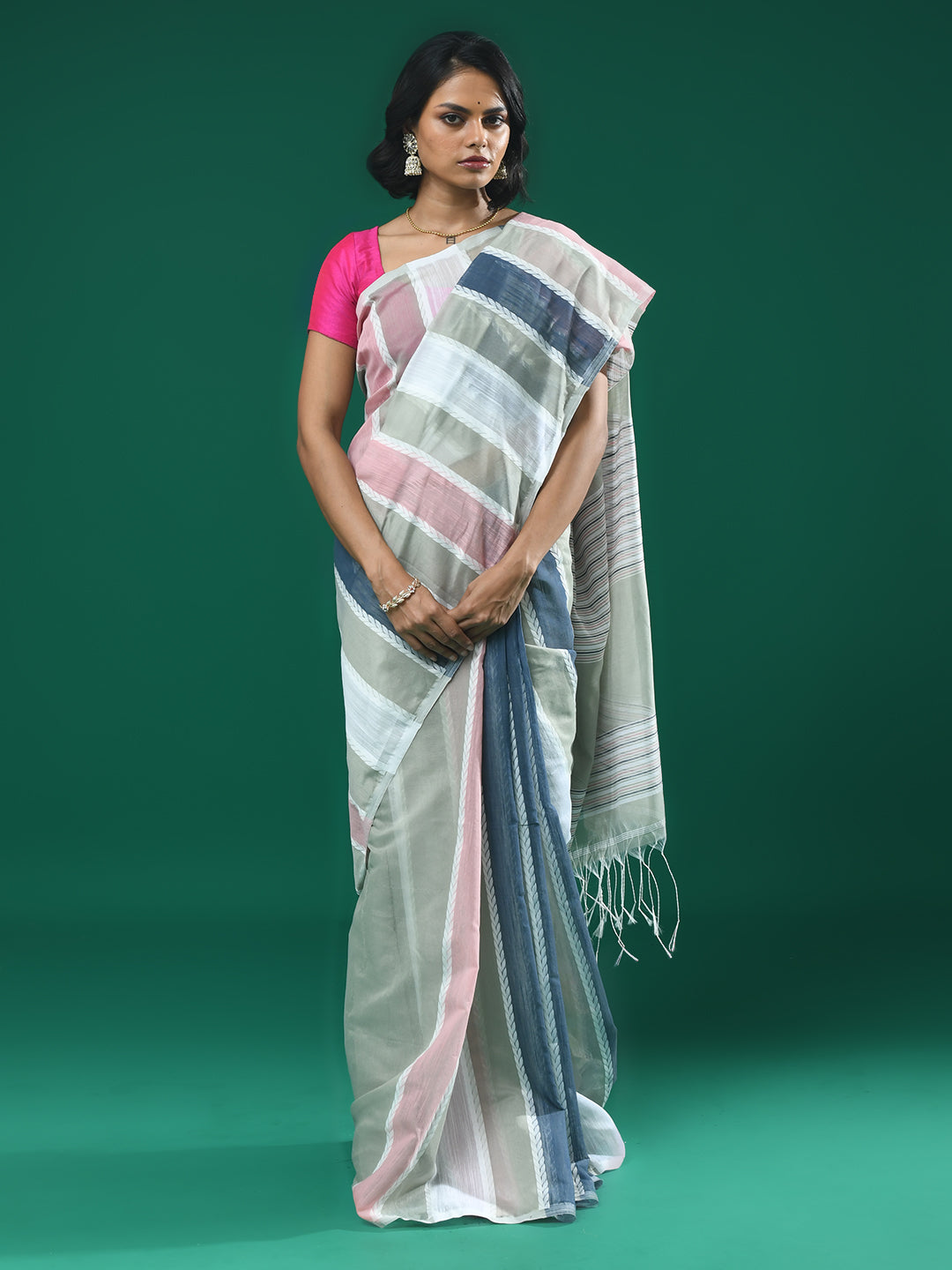URBAN SERENITY (BENGAL HANDLOOM COTTON BLEND SAREE)