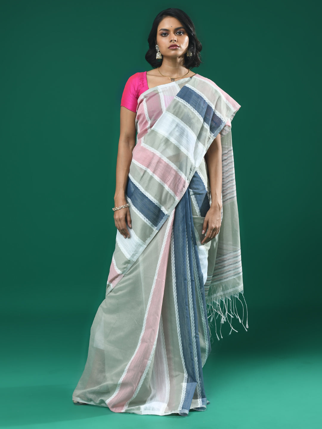 URBAN SERENITY (BENGAL HANDLOOM COTTON BLEND SAREE)