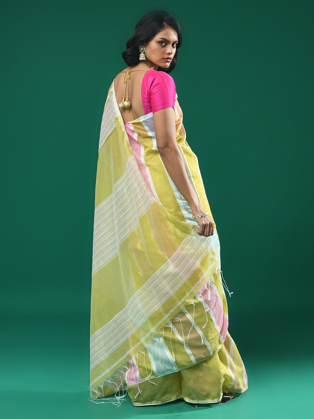 GOLDEN GLOW (BENGAL HANDLOOM COTTON BLEND SAREE)